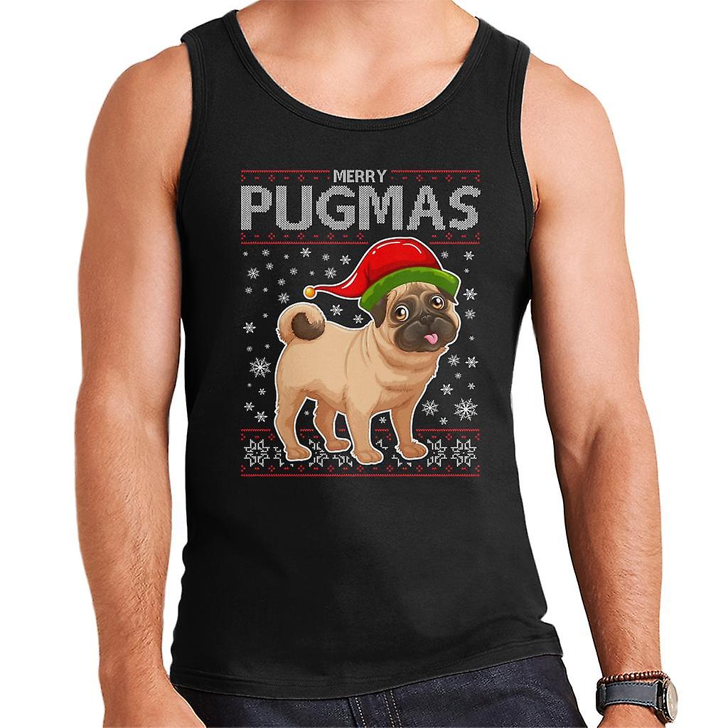 Merry Pugmas Christmas Knit Pattern Men's Vest