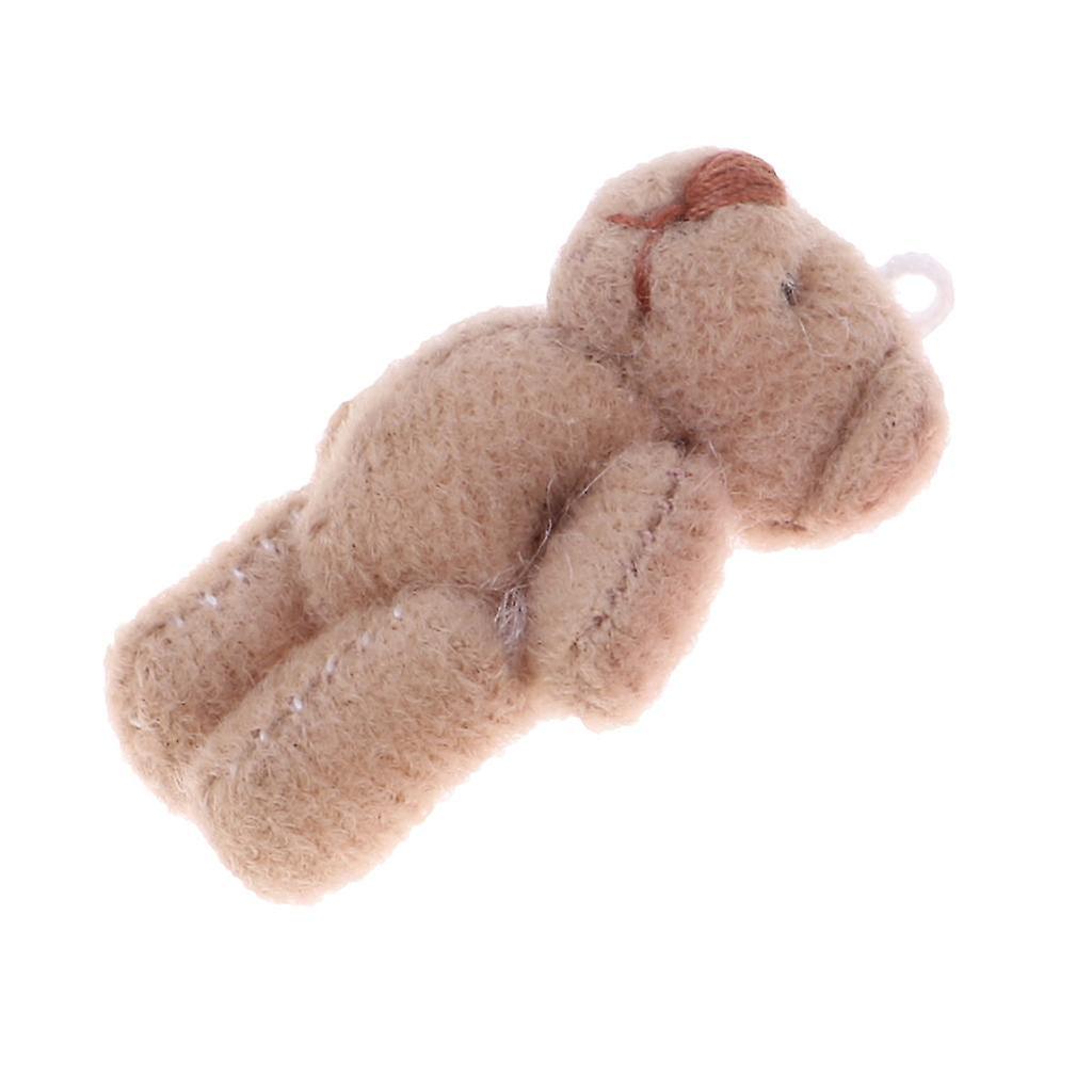 1/12  Doll Plush Mini Little Bear Toy for Doll Accessory Coffe