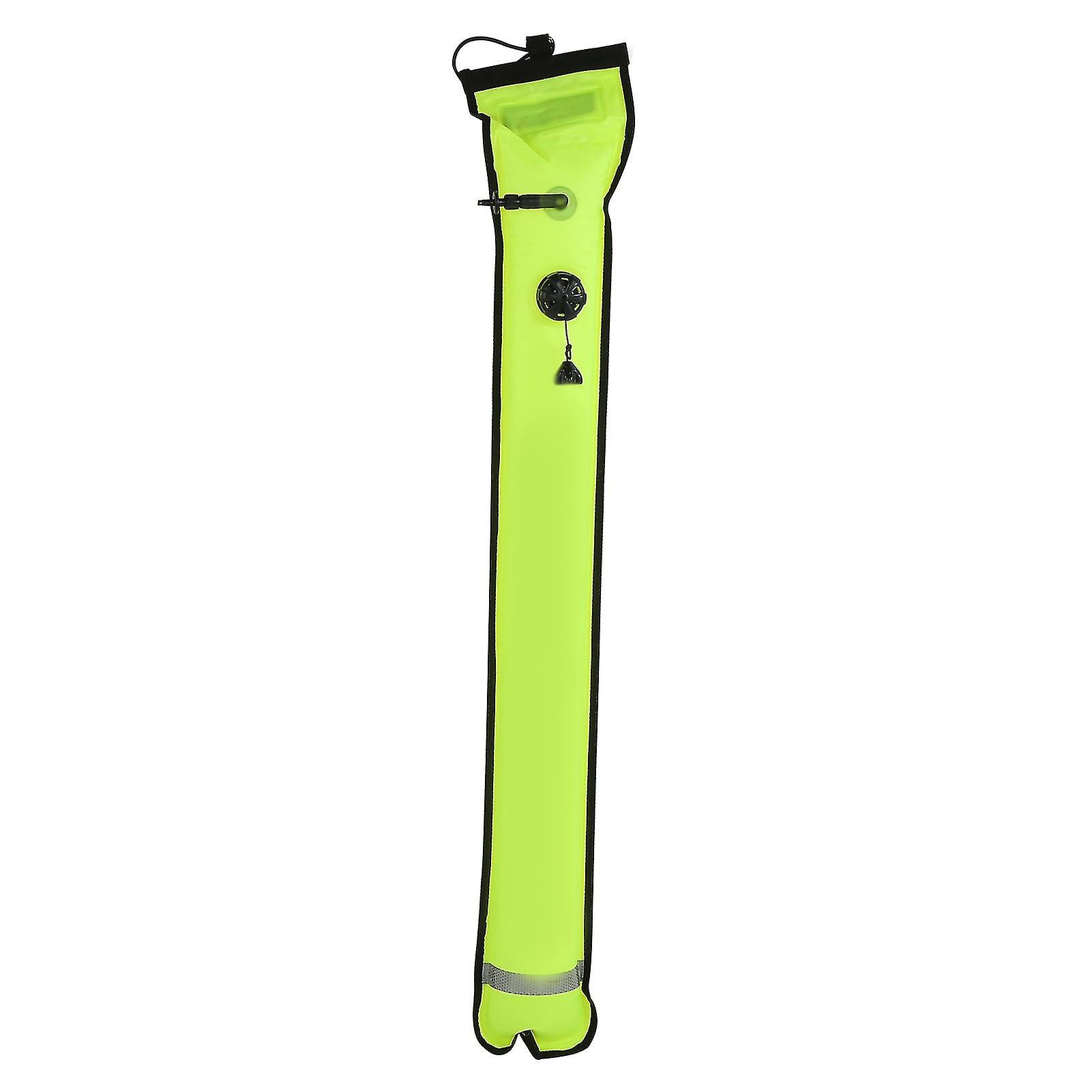 Diving Surface Marker Buoy Floating Diving Equipment Safety Gear Inflatable Stripesfluorescent Yellow