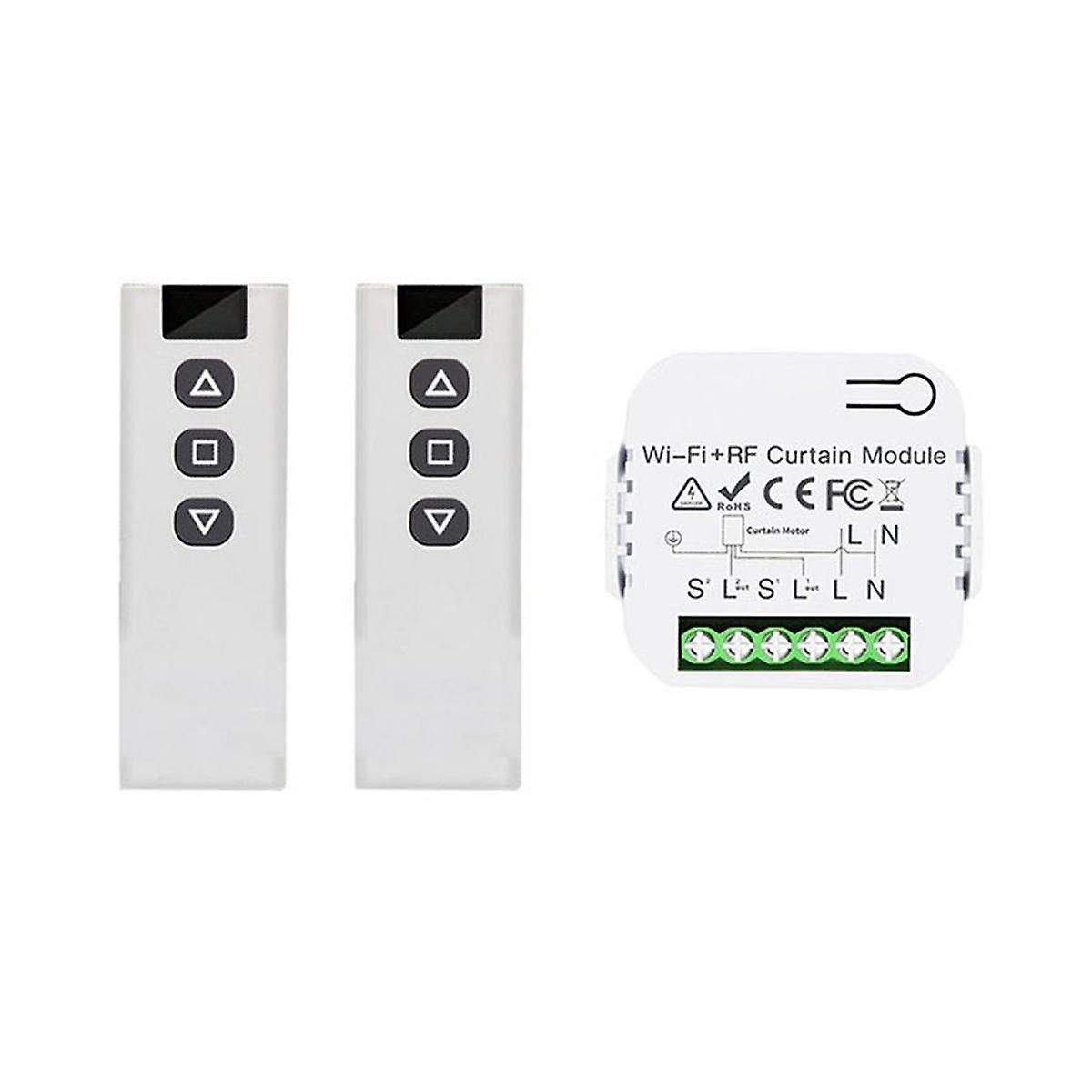 Tuya Smart Life WiFi 433Mhz Blind Curtain Switch with RF Remote for Electric Roller Shutter Control