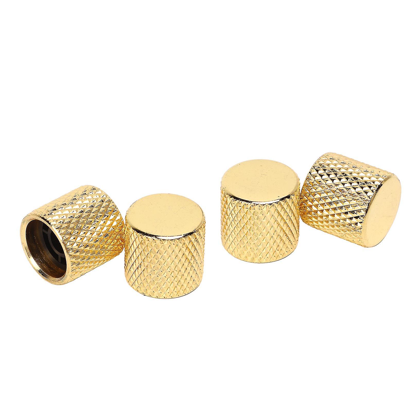 4Pcs Metal Potentiometer Knobs 18.4mm x 17.8mm Gold Guitar Control