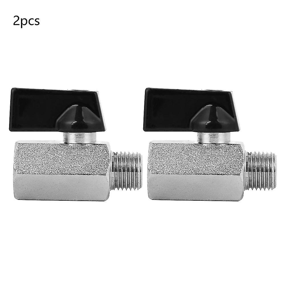 BYARSS 2Pcs Mini Abrasive Blasting Brass Pneumatic Ball Valve Air Compressors Valves Accessory G1/4in