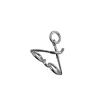 Silver 21x20mm Glasses/Spectacles Pendant or Charm