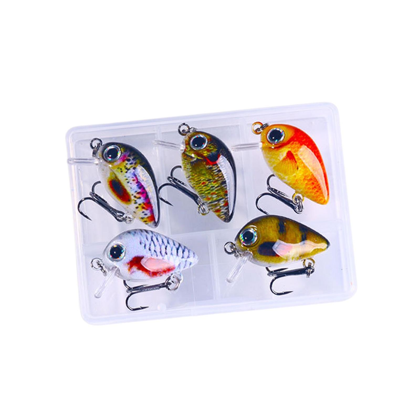 5x Mini Crankbait Angelköder Lebensechte Angelköder für Forelle Zander Boot Style A