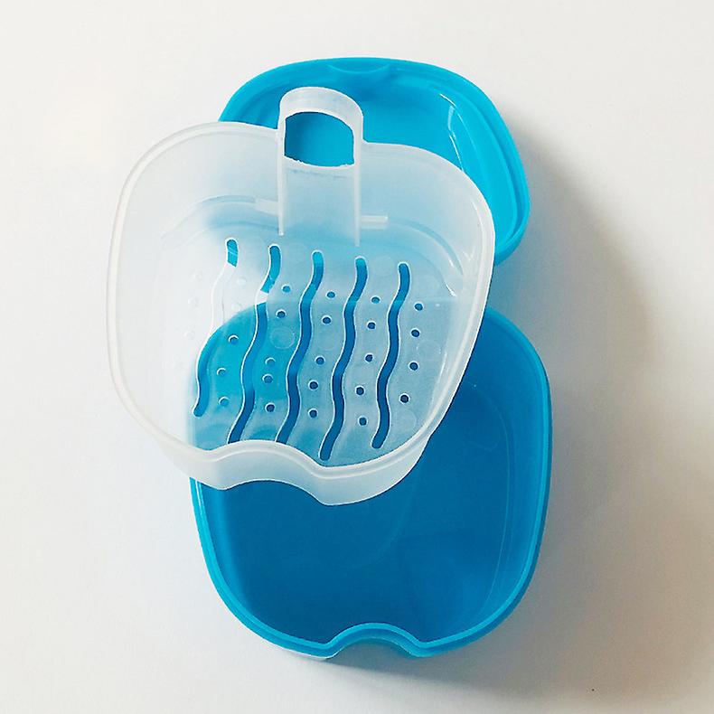 2pcs Denture Case Denture Box with Strainer Night Cleaner Denture Bath Box