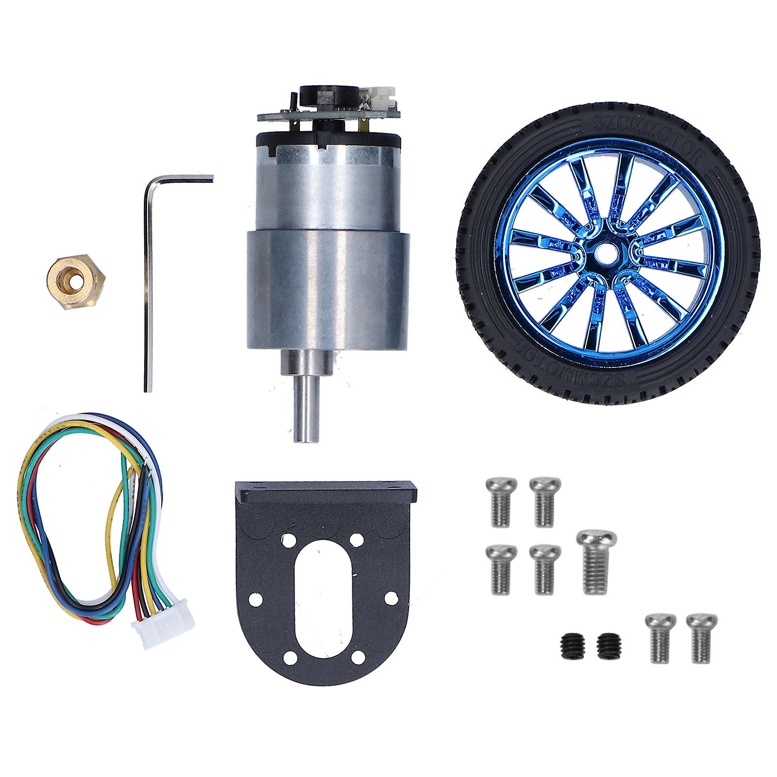 Encoder Motor Set Kit 6mm Shaft with Mounting Bracket for Smart Car Robot DIY DC6V JGB37‑52035RPM