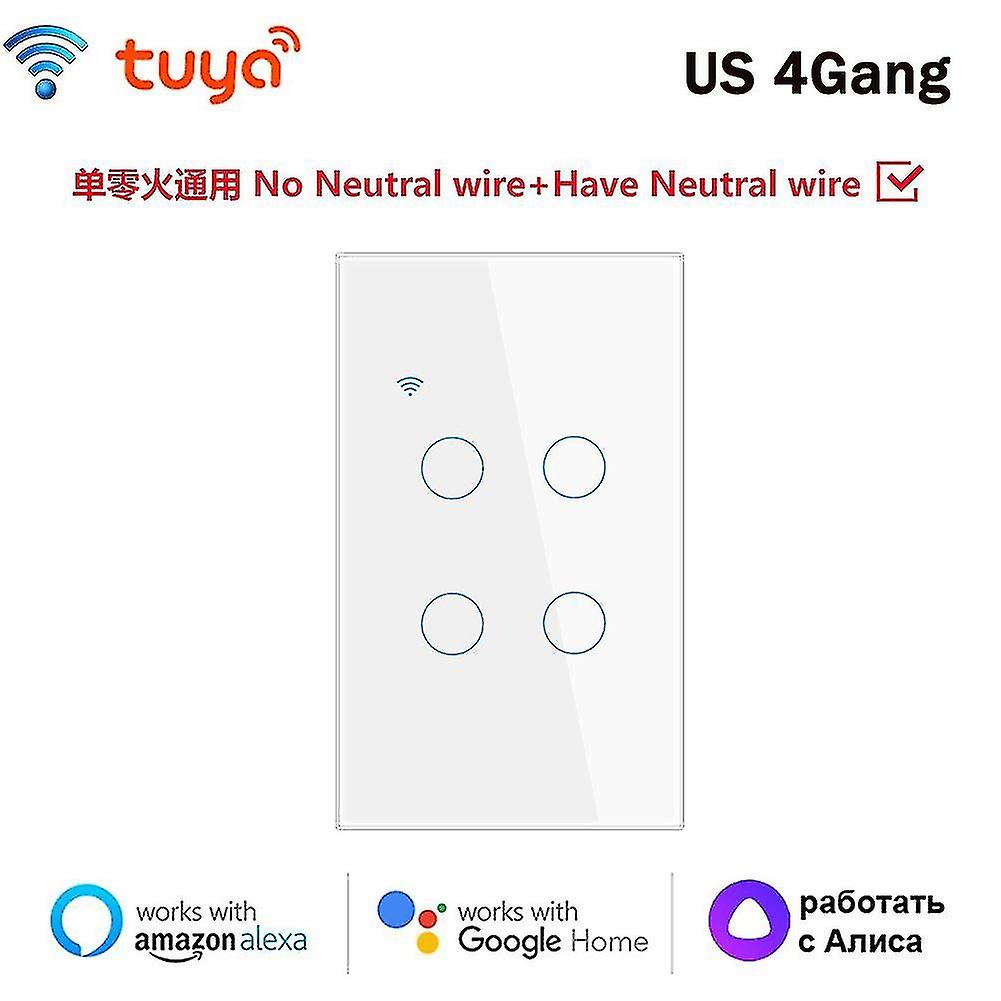Aubess Wifi Switch No Neutral/neutral Wire Switch Tuya App Home