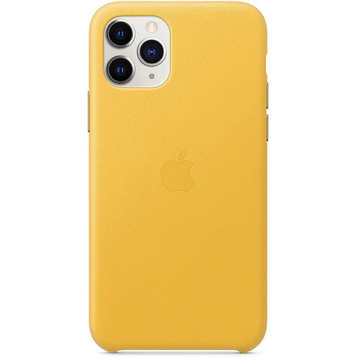 Apple Iphone 11 Pro Max Leather Back Case Cover - Meyer Lemon Yellow