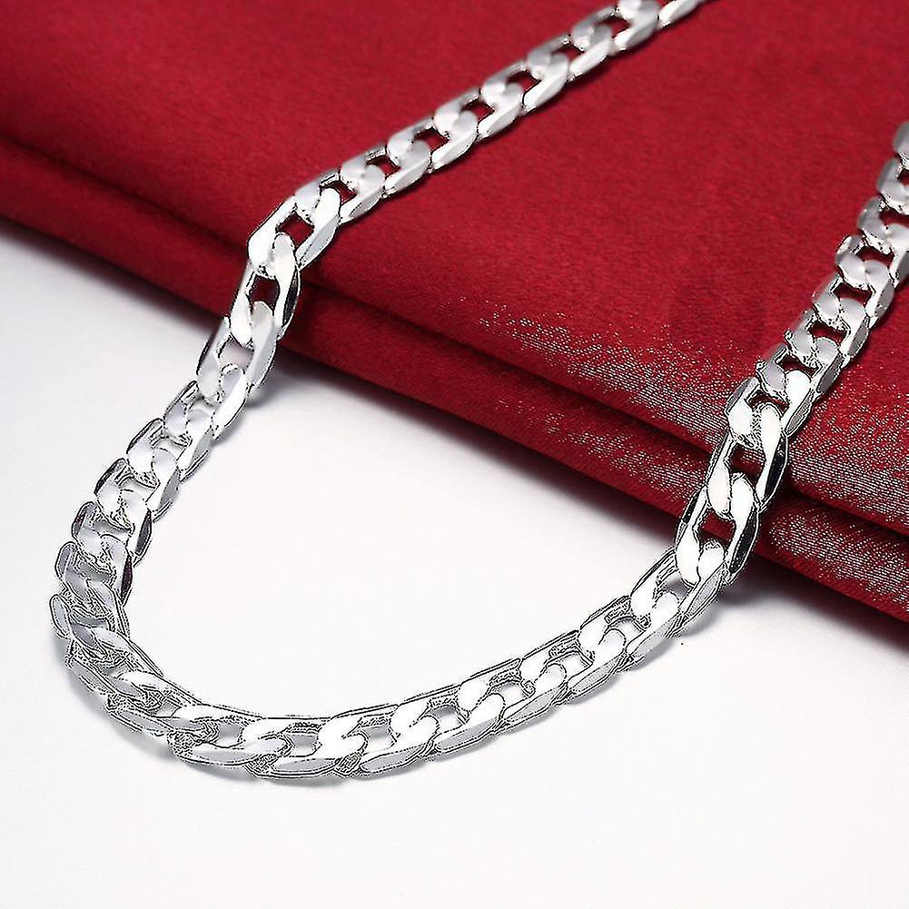 Colar de prata 925 Sterling para homens 20 polegadas/8mm