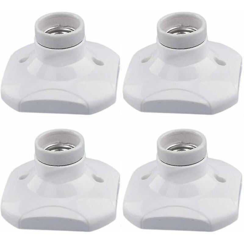 Winter Promotion,e27 Led Bulb Socket, E27 Wall Socket, White E27 Ring Socket, Set Of 4