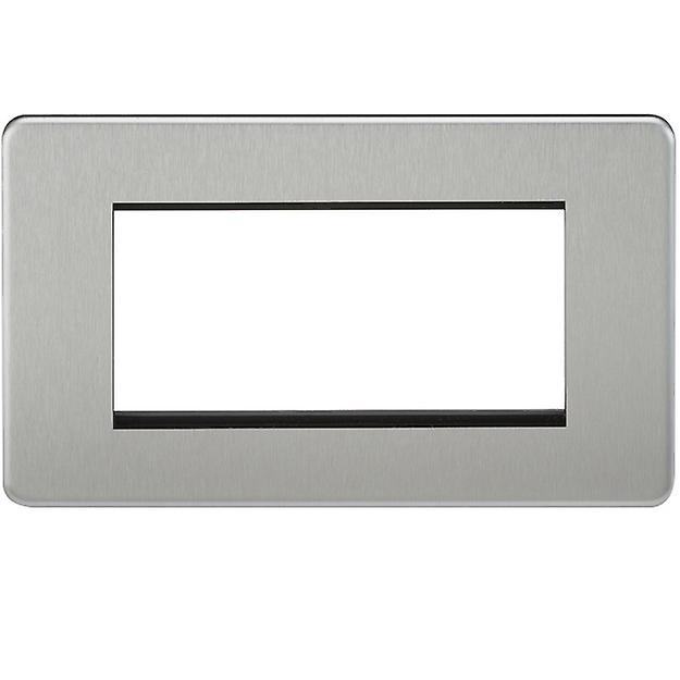 Knightsbridge Screwless 4G Modular Faceplate - Brushed Chrome - SF4GBC