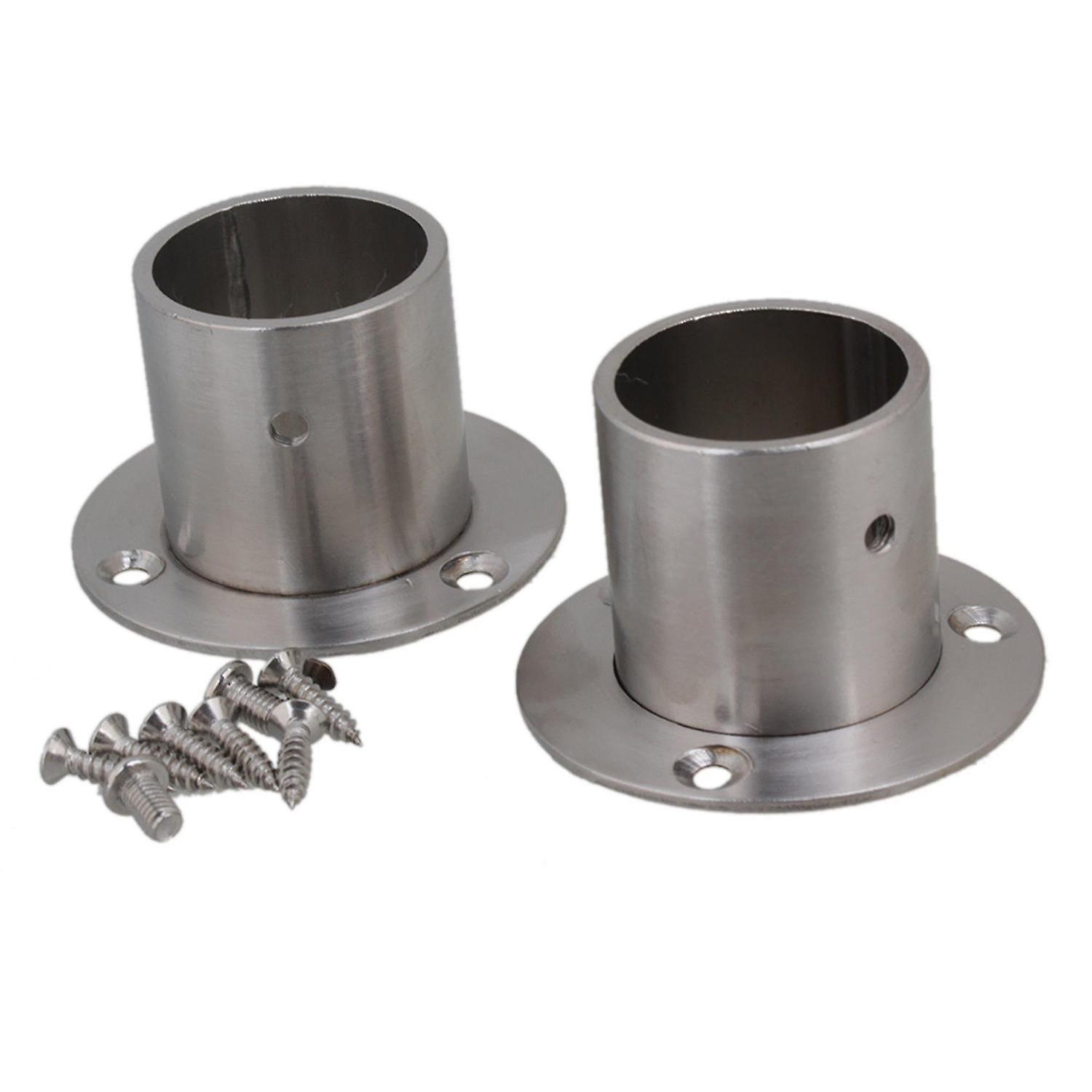 2 X 32mm Stainless Steel Pipe Flange Socket Rod Holder Fitting Bracket Hardware