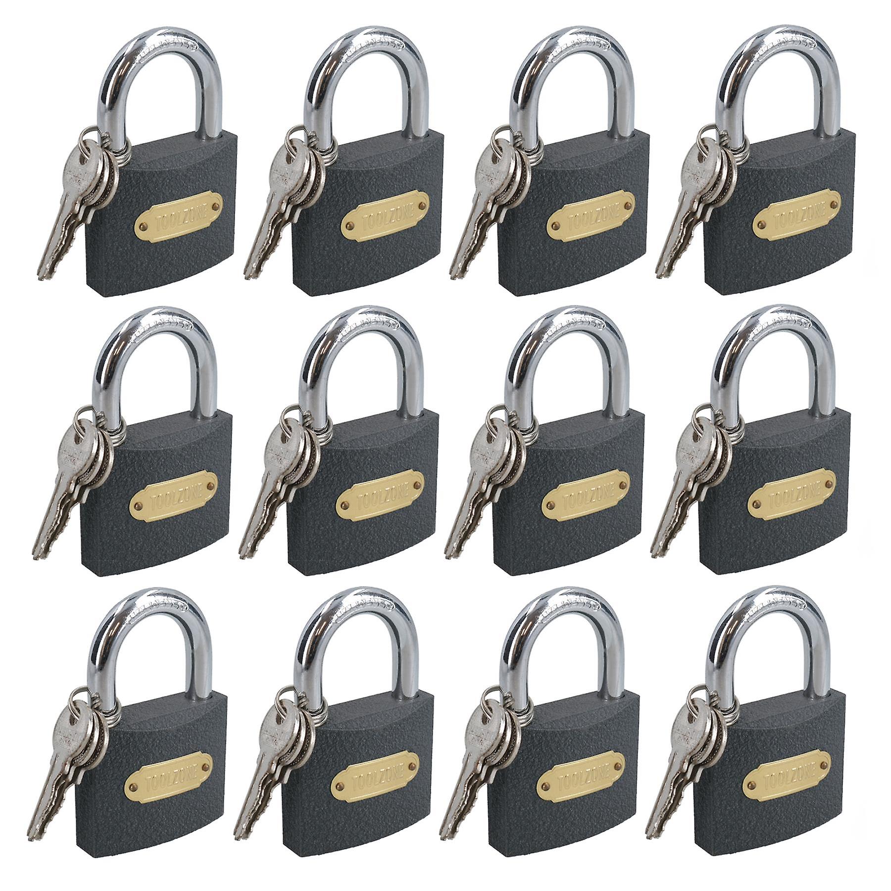 63mm Iron Padlock With Hardened Shackle Padlocks Shed Gate Lock x 12