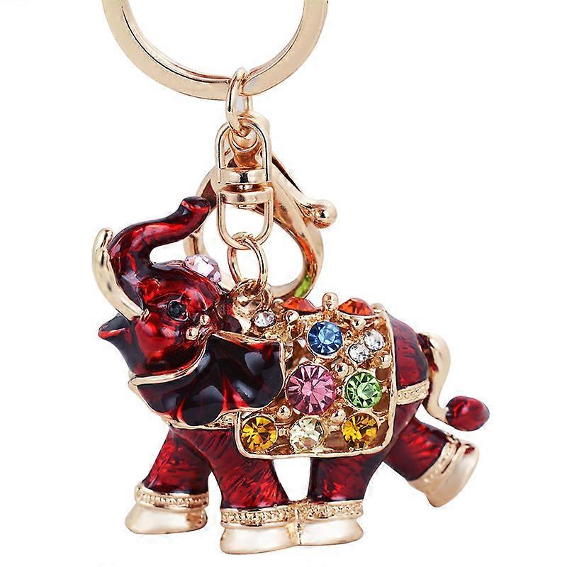 Gold 4-color Elephant Keychain