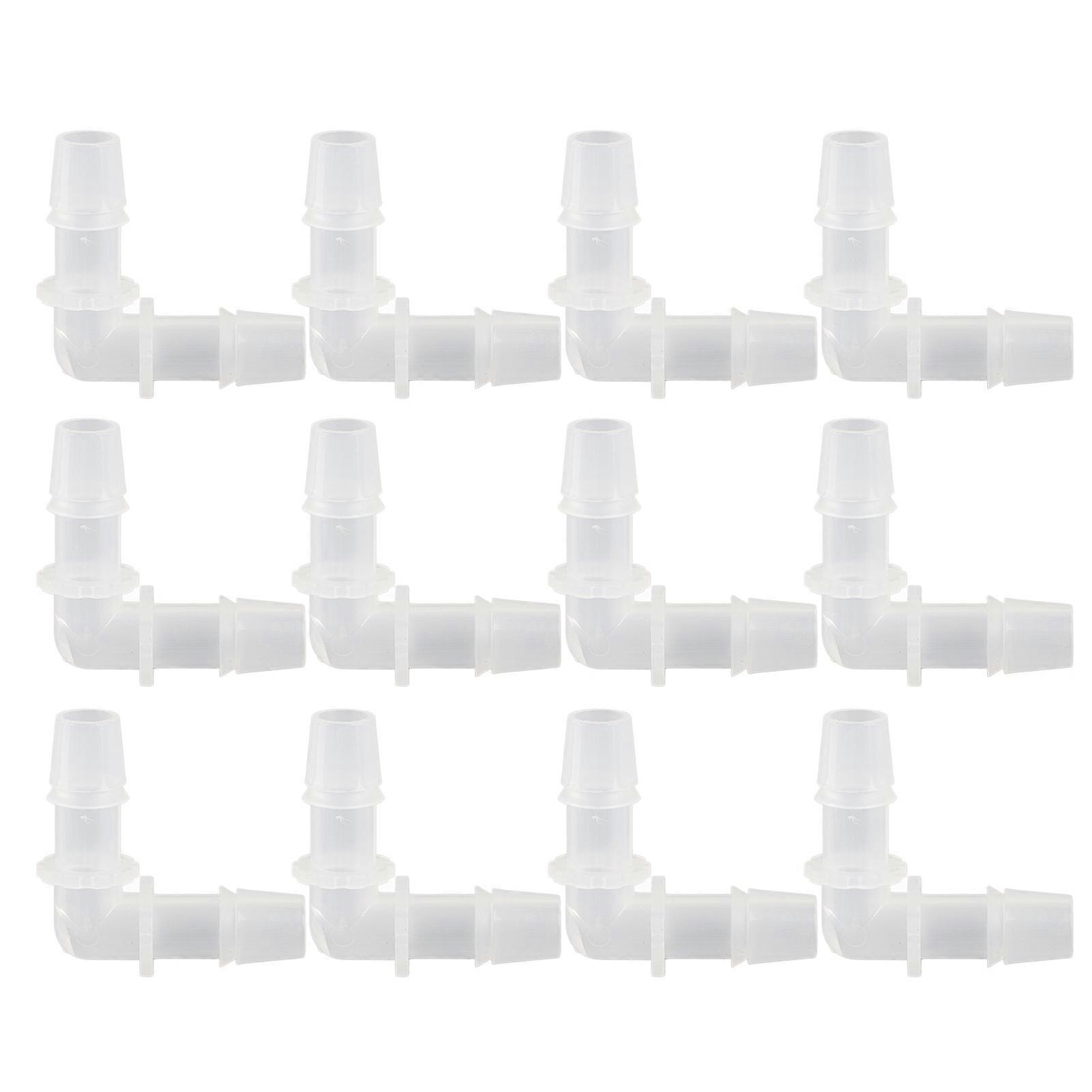 12pcs Plastic Hose Barb Fitting Elbow L Right Angle Equal Diameter Barbed Splicer Joint Adapter 3.9mm