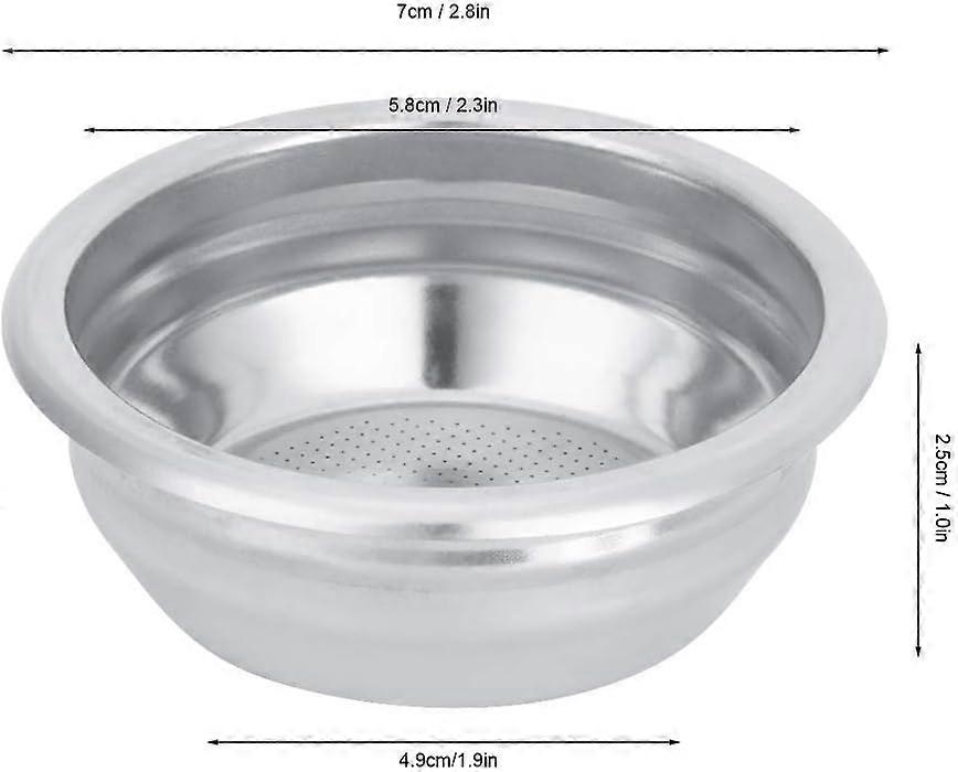 58 mm druckloser Filter, Kaffeefiltermaschine Edelstahl-Kaffeesieb Wiederverwendbarer druckloser Filterkorb Ersatzteile (Doppelperson)