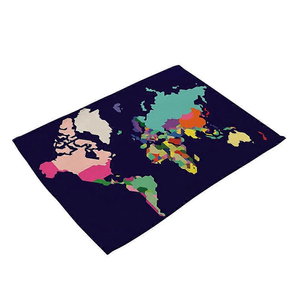 Retro Style Map Pattern Cloth Placemat Dining Kitchen Heat Insulation Table Mat (MAP0002-6)