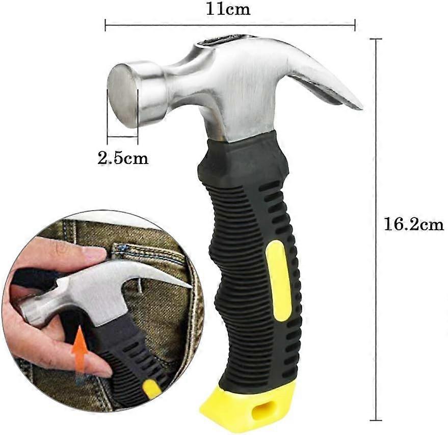 Mini Steel Formwork Hammer Multifunctional Short Hammer Carpenter's Hammer With Non-Slip Grip Mini Claw Hammer Useful for Maintenance, DIY, Carpentry