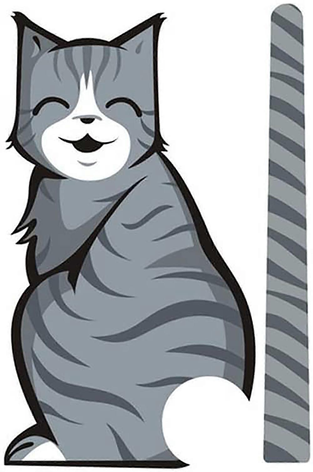 Cute Cat Car Windshield Wiper Sticker Cartoon Cat Moving Tail Car Window Sticker Funny Animal Car Sticker