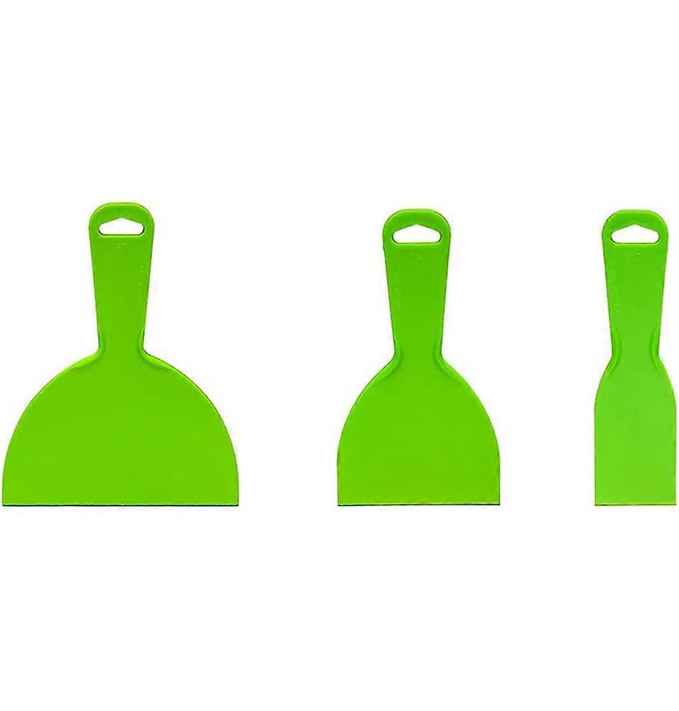 3 Pieces Paint Scraper Plastic Paint Scraper Putty Scraper Flexible Paint Scraper for Decals Wallpaper Baking Wall and Car Putty, Green