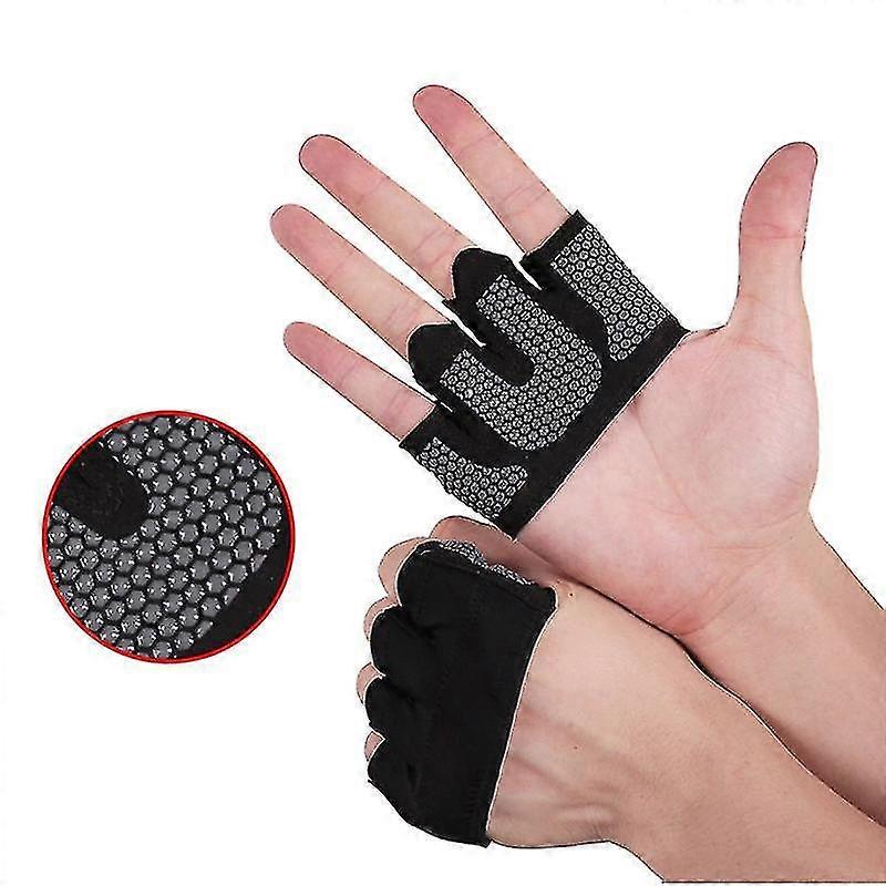 1 Ζευγάρι Γάντια Γυμναστικής Αντιολισθητικά Γάντια Μισού Δακτύλου Fitness Άρση Βαρών Αθλητικό Προστατευτικό Παλάμης-Σε απόθεμα