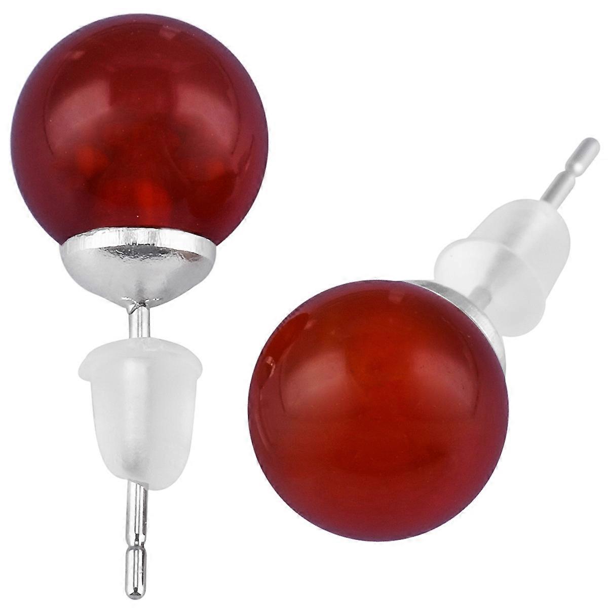 Earrings-Red Agate Globes-Vibrant Aura-Bold Beauty