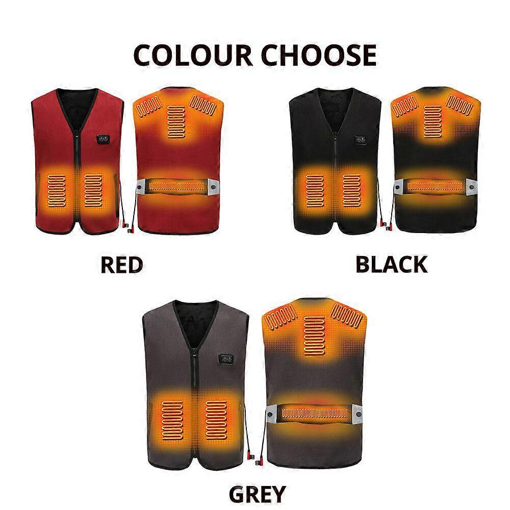 6 רפידות חימום אפוד חימום מחומם Usb אפוד חימום גברים ז'קט אופנוע חשמלי תרמי מחומם ז'קט לחורף