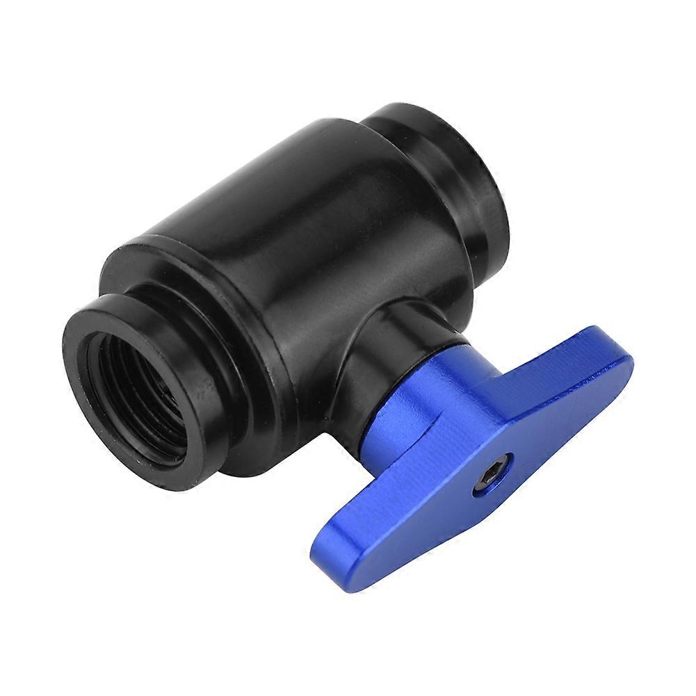 G1/4" Internal Thread Black Water Ball Valve for Computer Water Cooling System (Blue Handle)