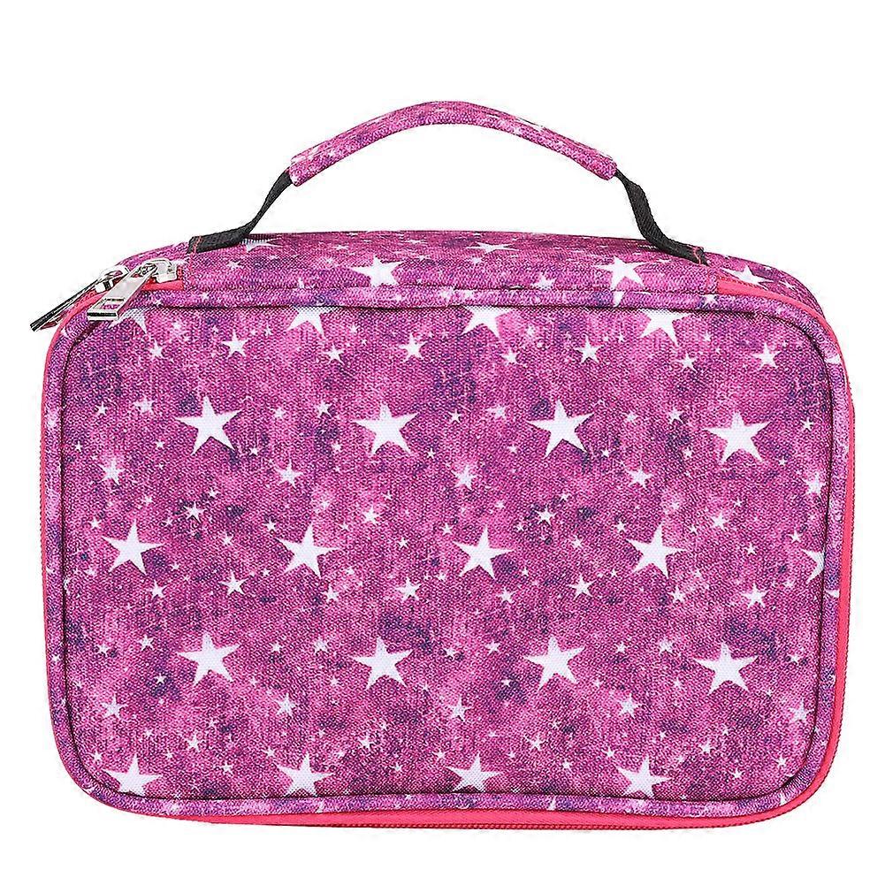 72 Hole Multi Layer Large Capacity Pen Case Colored Pencil Zipper Bag Student Art SuppliesRed 72