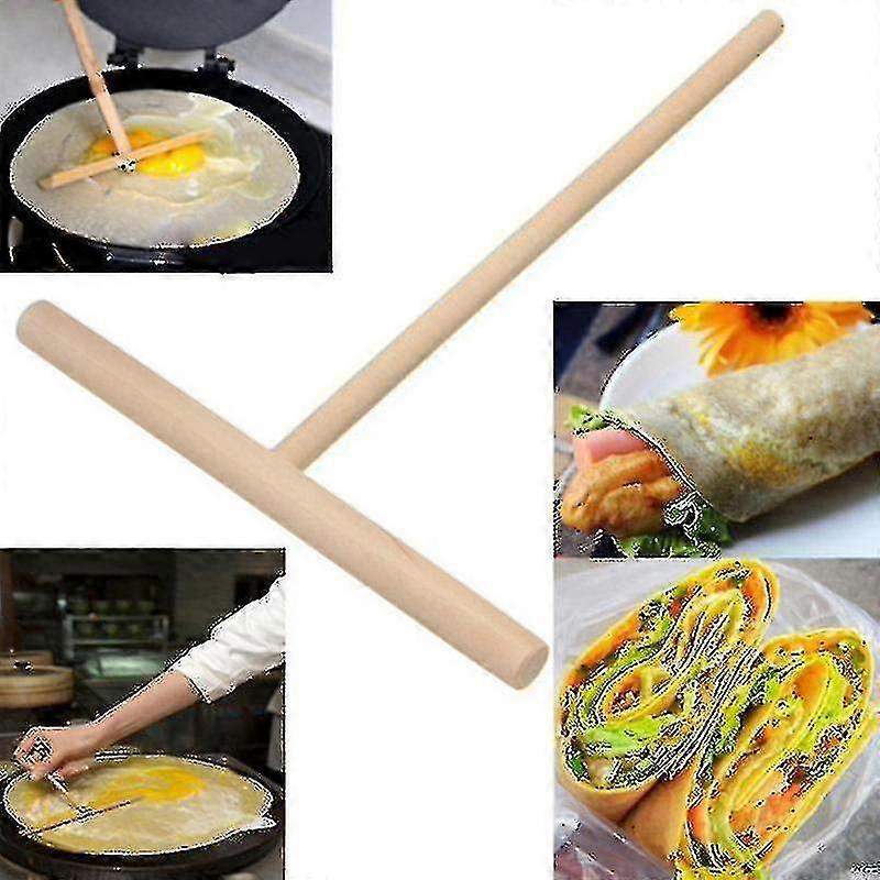 3/2/1 Pcs T-shaped Pancake Utensils Crepe Non-stick Wooden Spreader