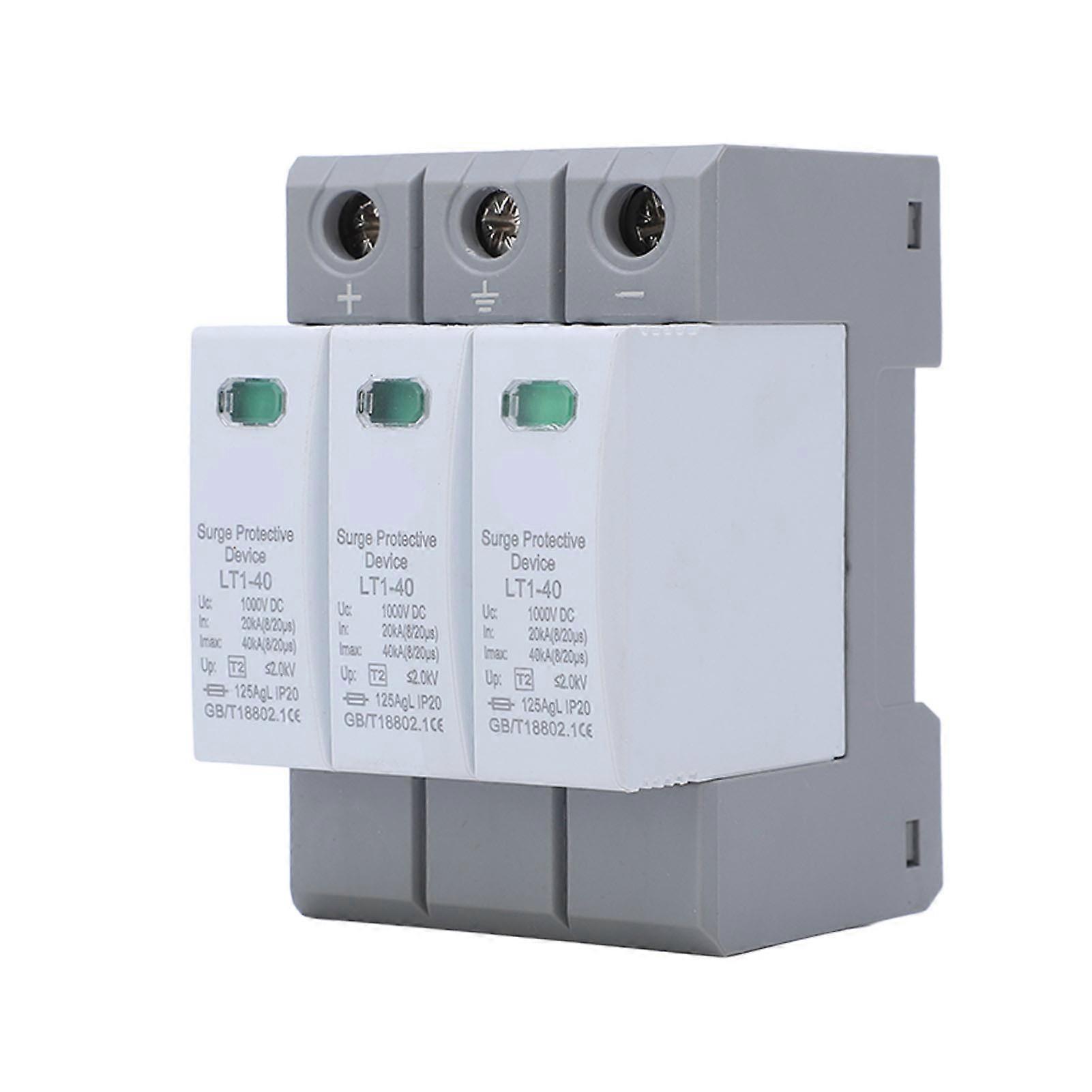 جهاز حماية الطفرة 3P حامي صواعق حماية الجهد 20 × 40KA 1000V DC