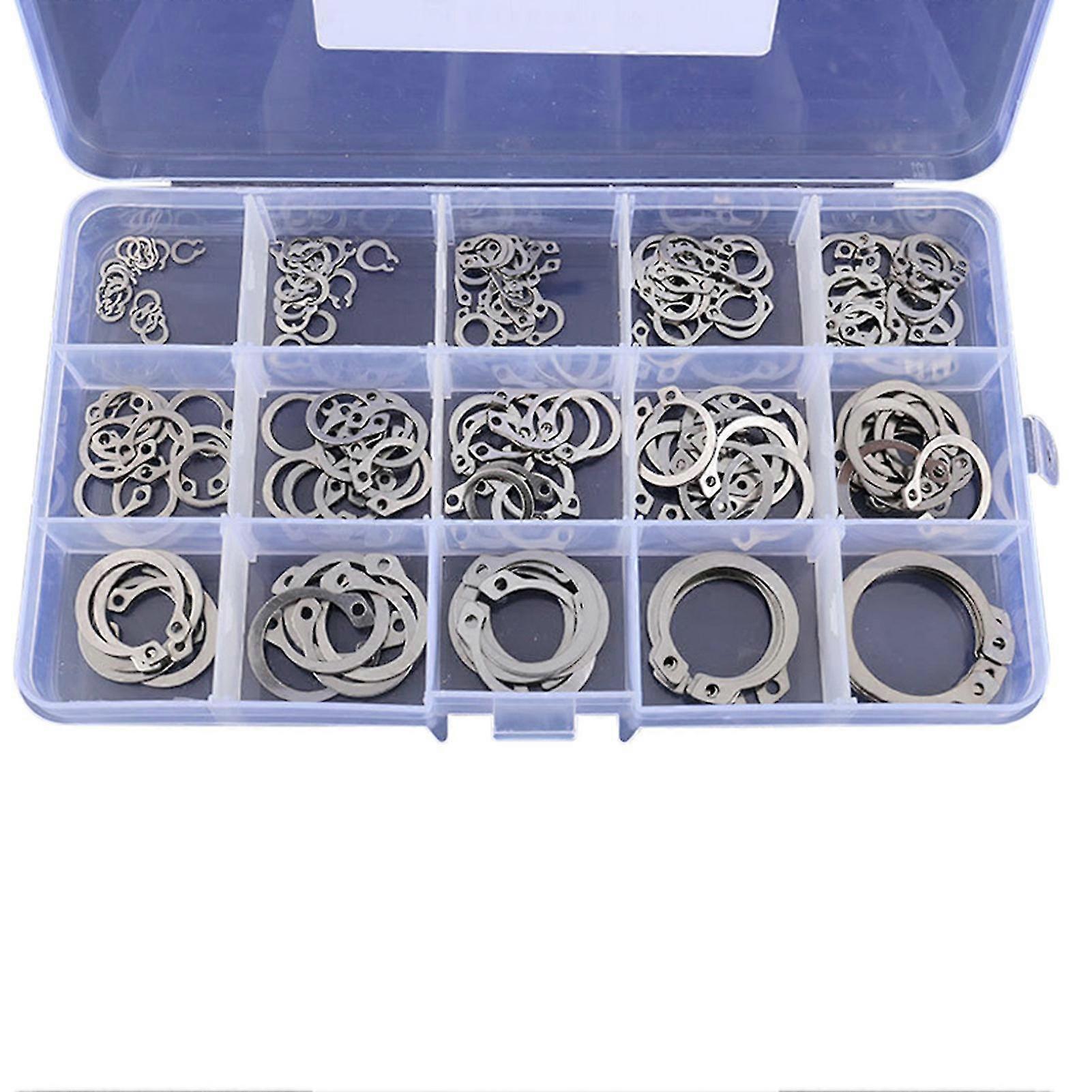 150 / 250pcs 304 Edelstahl Externer Circlip Haltering Sortiment Kit