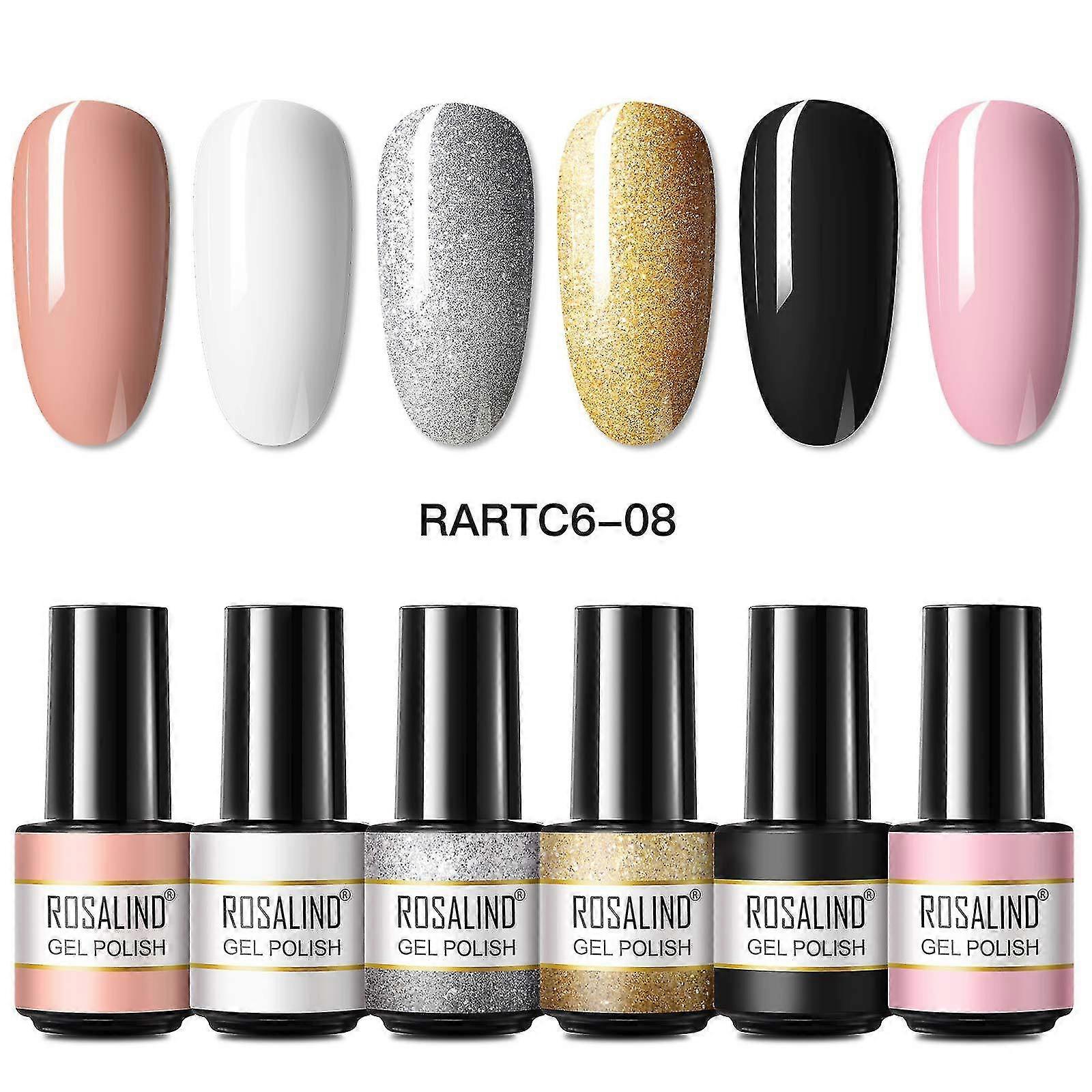 solid colour nail polish 6 bottle set