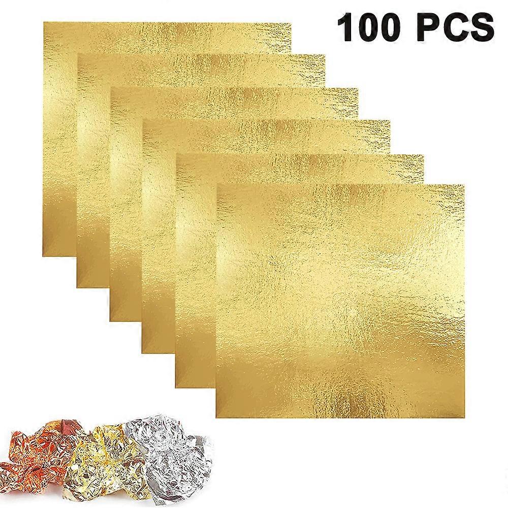 100pcs金と銀銅錫箔金と銀箔ネイルアート