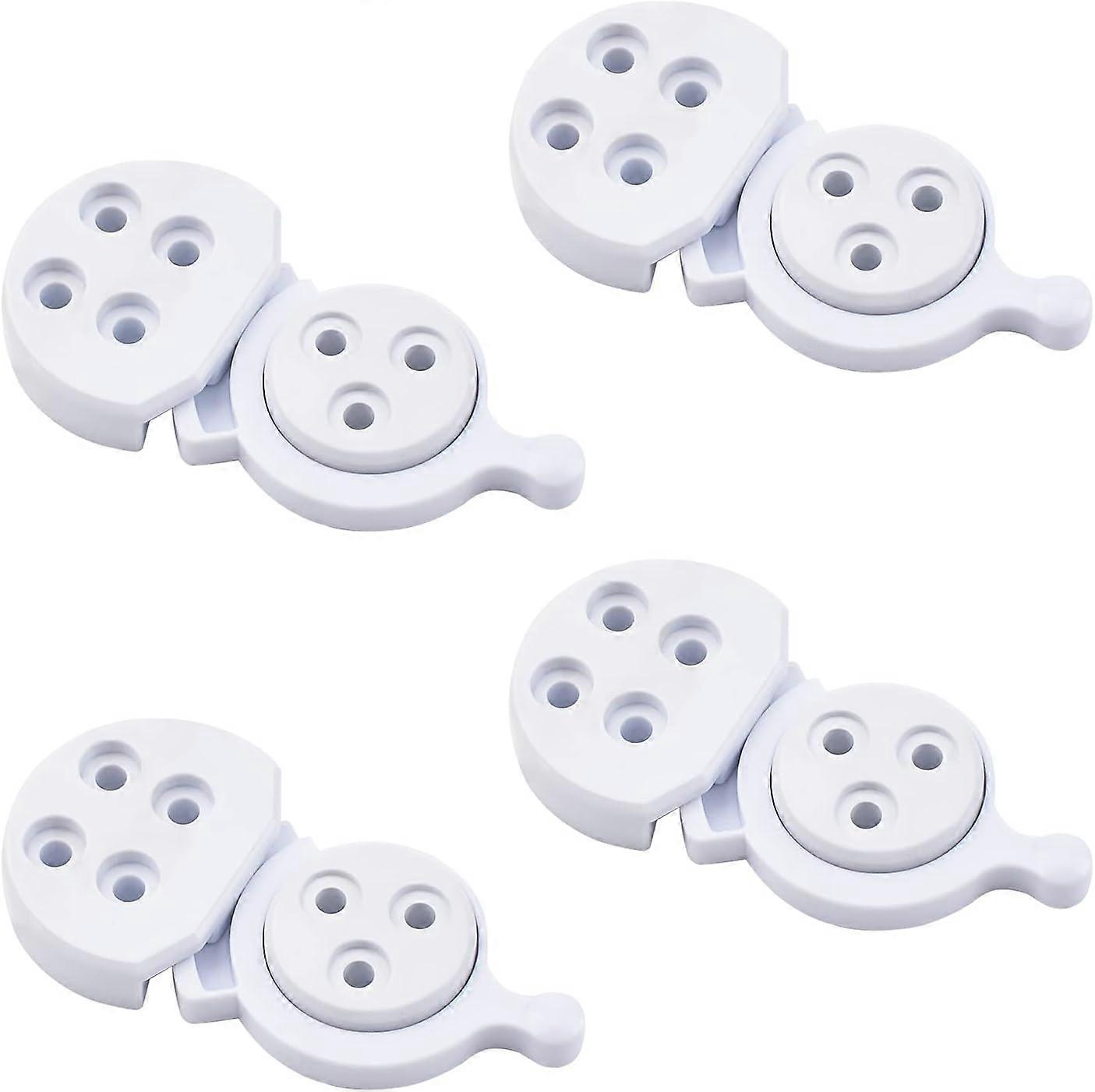 4pcs Heavy Duty Plastic Table Locks,Dining Training Table Buckles Connectors Hardware Accessories(White)