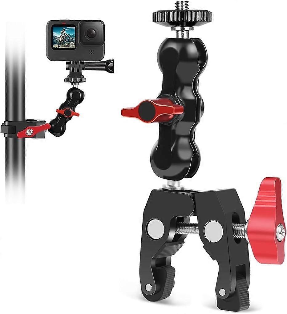 Camera Super Clamp Mount, Multi-function Magic Arm Ball Mount, With 1/4 and 3/8 Screw Thread, 1PCS YDW