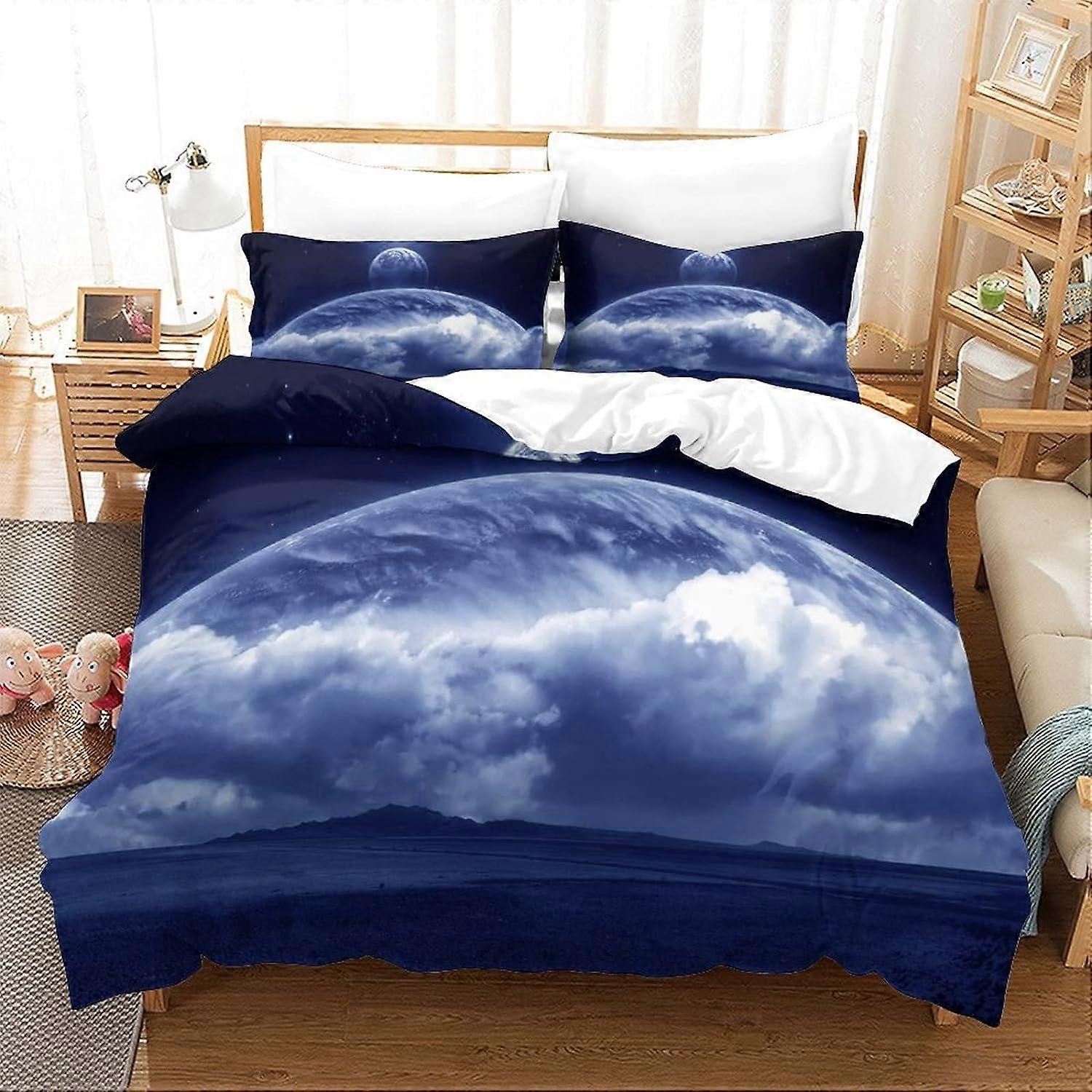 Starry Sky Galaxy Poszwa na kołdrę Miękka mikrofibra z zapięciem na zamek błyskawiczny Komplet pościeli z poszewką na poduszkę King 135 * 200 CM