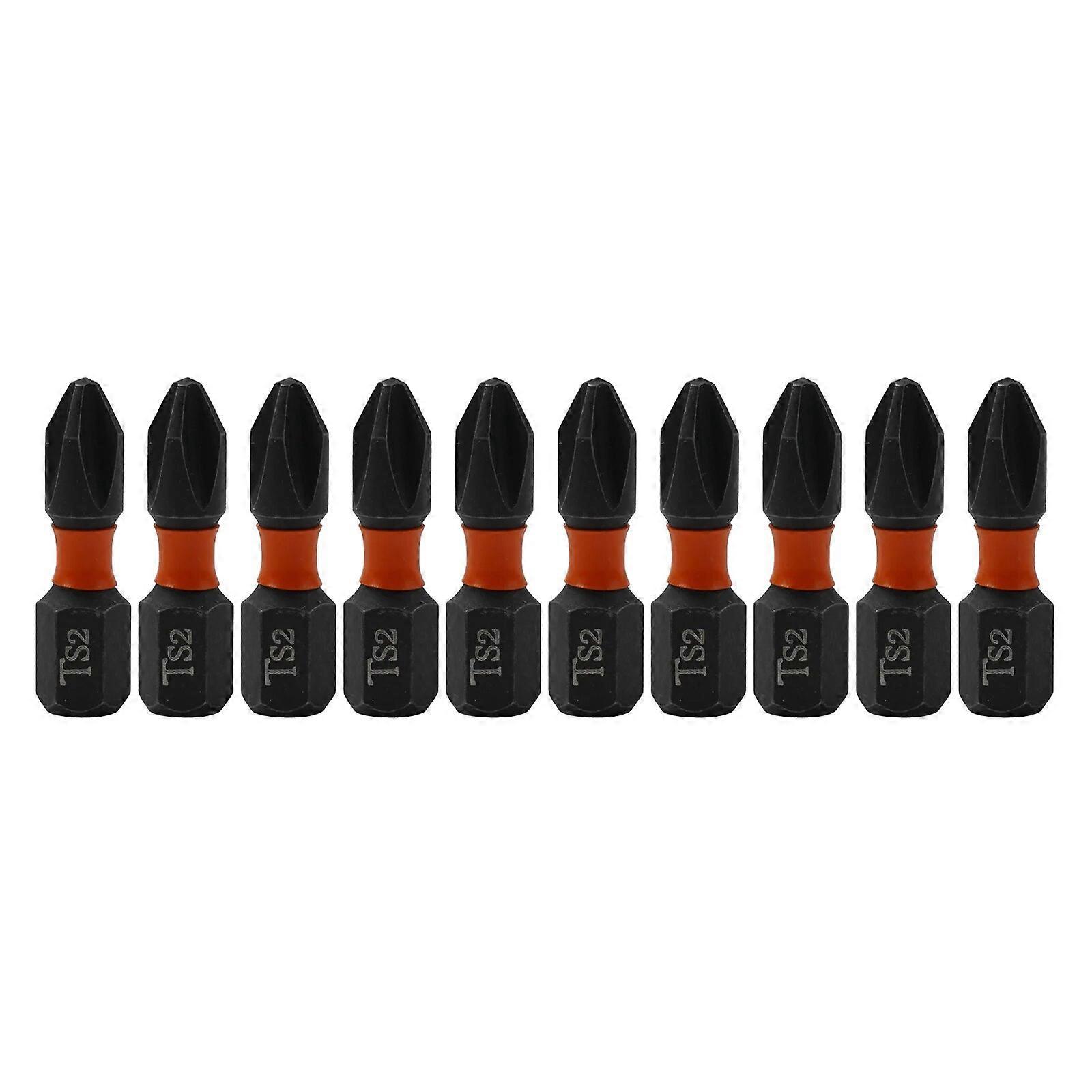 10pcs 25mm PH2 Impact Cross Screwdriver Bits 1/4Inch Hex Electrician Nutdrivers For Electric Drill Socket Switch Power Tool