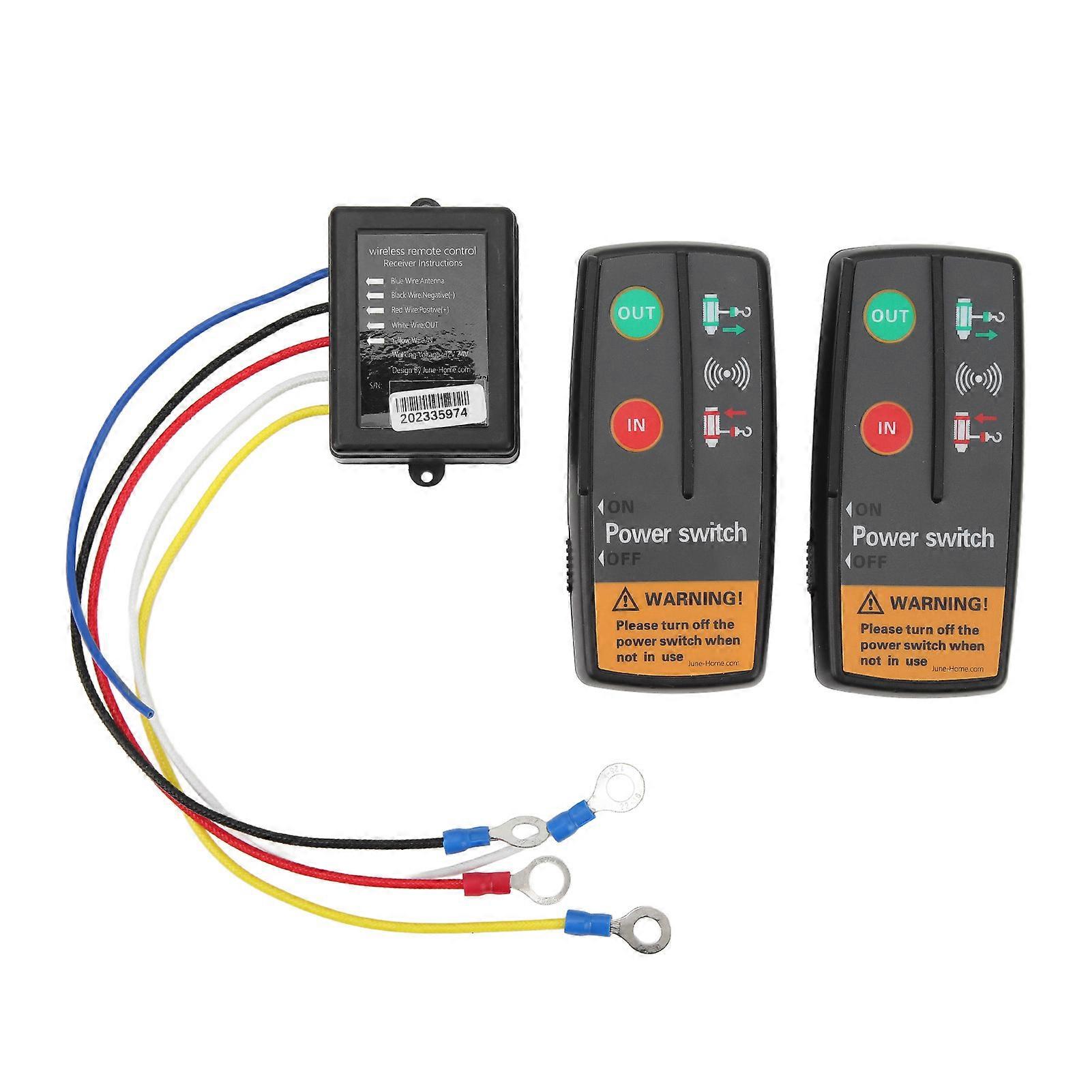 Wireless Winch Remote Control Kit 12V 24V Fast Response 50 Feet Accurate Control with Receiver For Truck ATV SUV