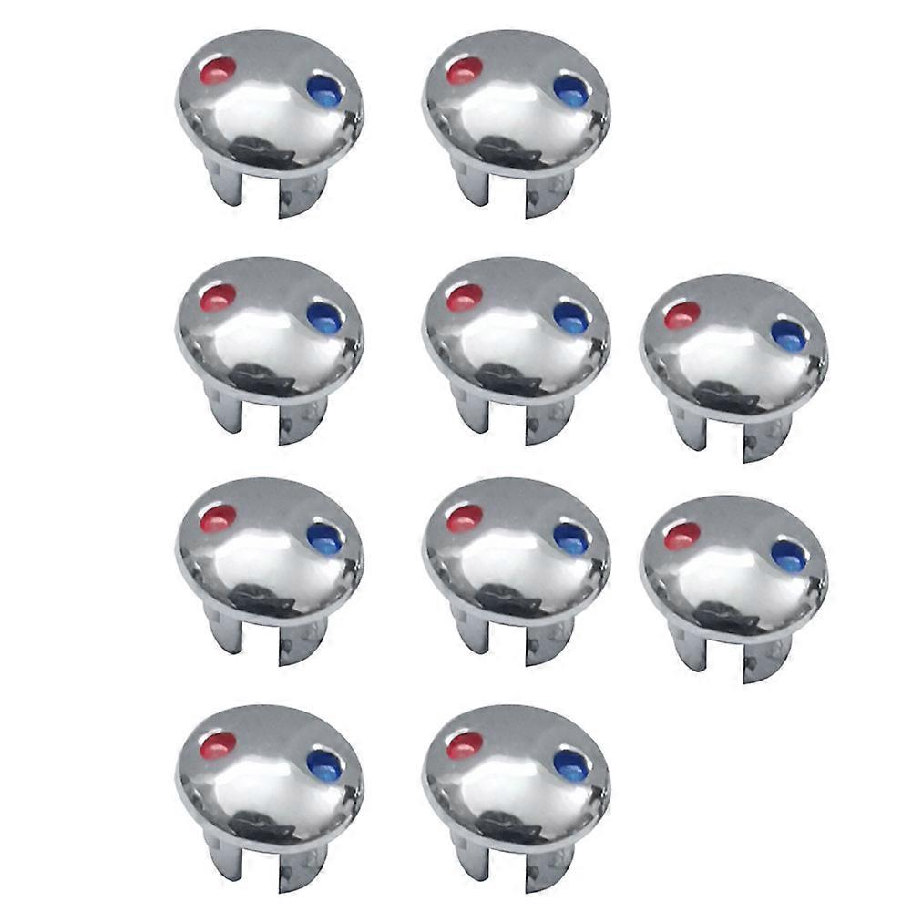 10 Stück Wasserhahngriff Zubehör Set Warmes und Kaltes Wasser Zeichen Wasserhahn Schaltknopf Rot Und Blau Label Dekorative Abdeckung