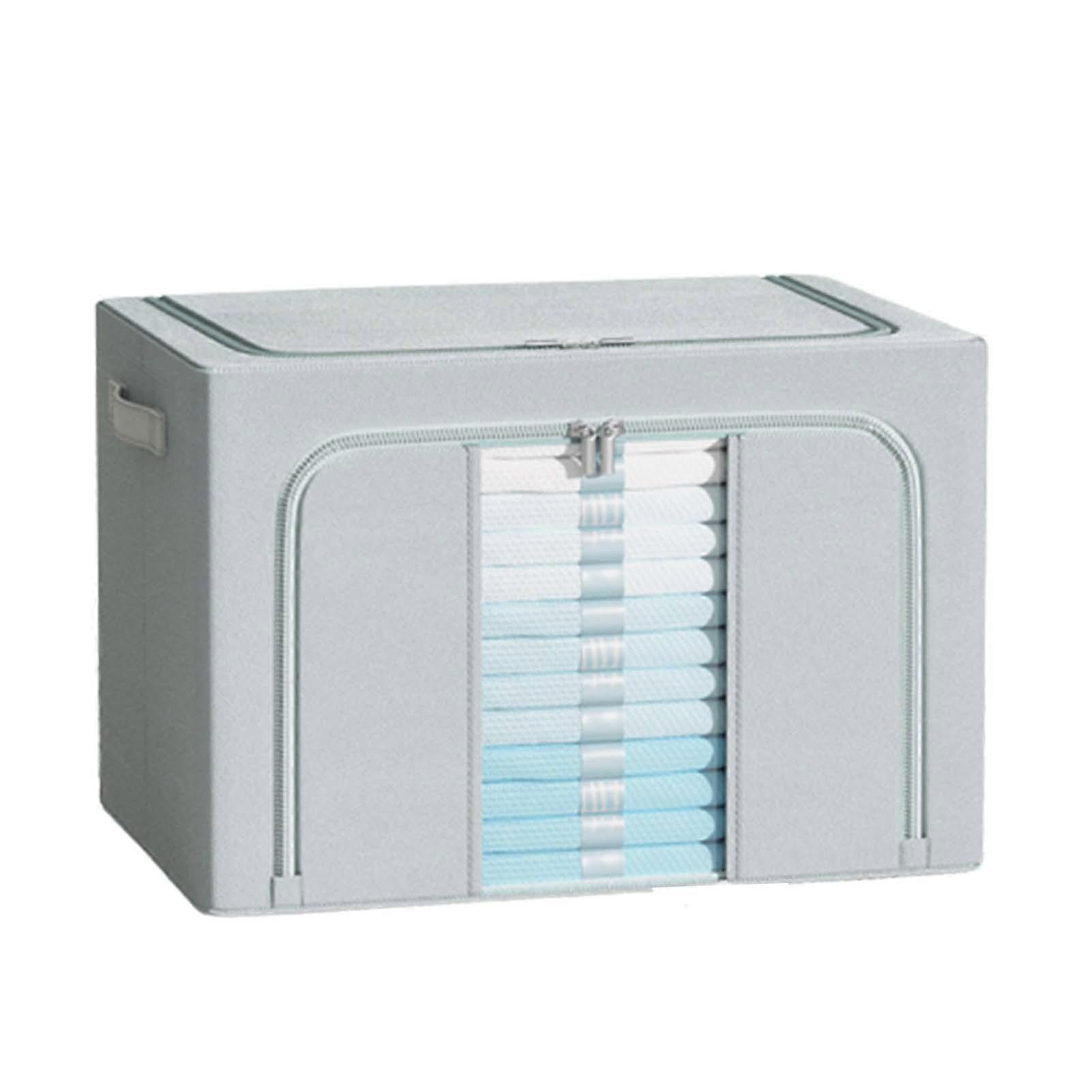 Fabric Clothes Storage Bin Large Capacity Wardrobe Organiser with Dual Zip for Home