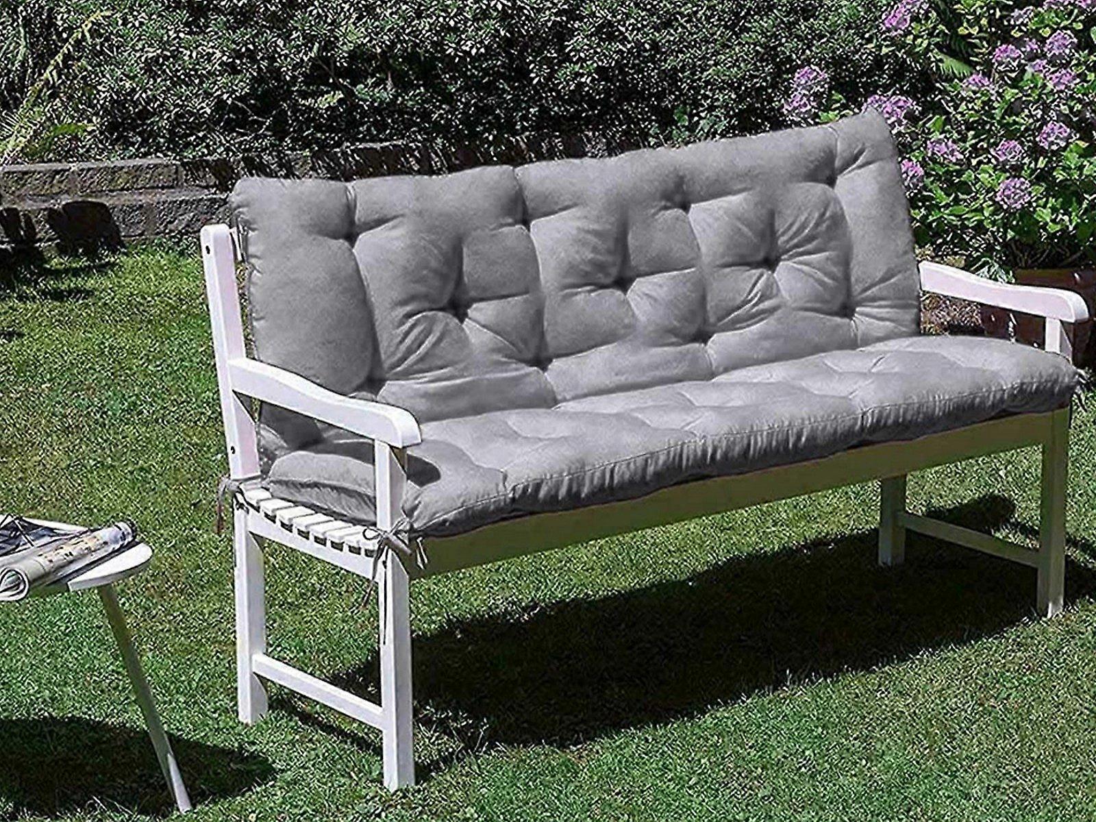 100x100x8 سم وسادة كرسي متأرجح خارجية مع مقعد مسند ظهر مبطن ناعم - رمادي