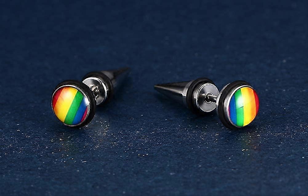 thumbnail image 2 of Jewelry Stainless Steel Fashion Rainbow Ear Stud Earring For Gay Lesbian Pride Cf11xgxuzi7 2 of 14