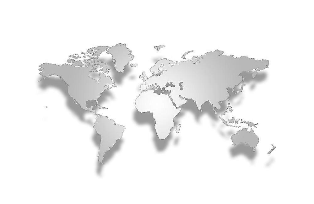 Wall Mural 3d Stereo World Map