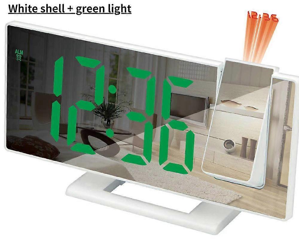 3D Projection Alarm Clock Desk Lamp LED Mirror Clock Multifunctional Smart Digital Night Light Night Light Lamp for Bedroom