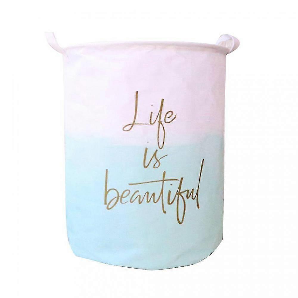 Laundry Basket Round Cotton Linen Collapsible Storage Basket Dirty