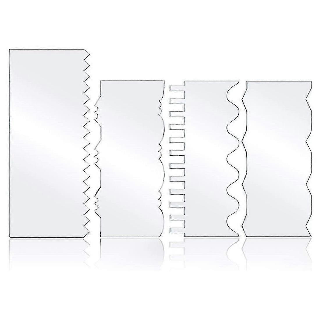 4pcs Transparent Acrylic Cake Scraper Baking Cake Edge Smoother Tool