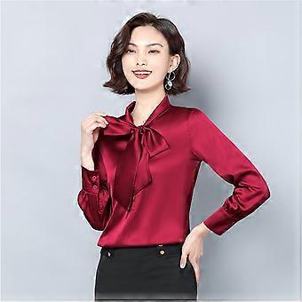 satin bow blouse