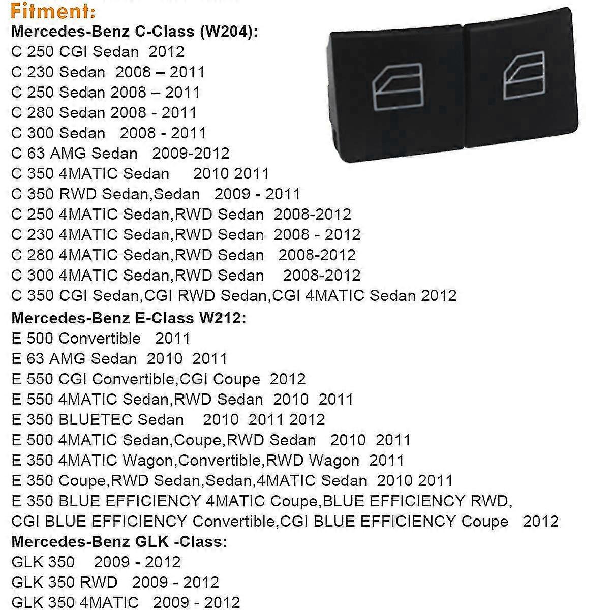 Window Switch Button Covers For Mercedes W204 W212 C E Class, Front Left+right Window Switch Repair