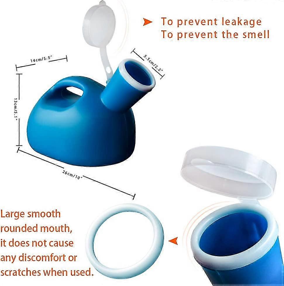 Urinals For Men 2000 Ml/66 Oz Portable Male Urinal Container(blue)